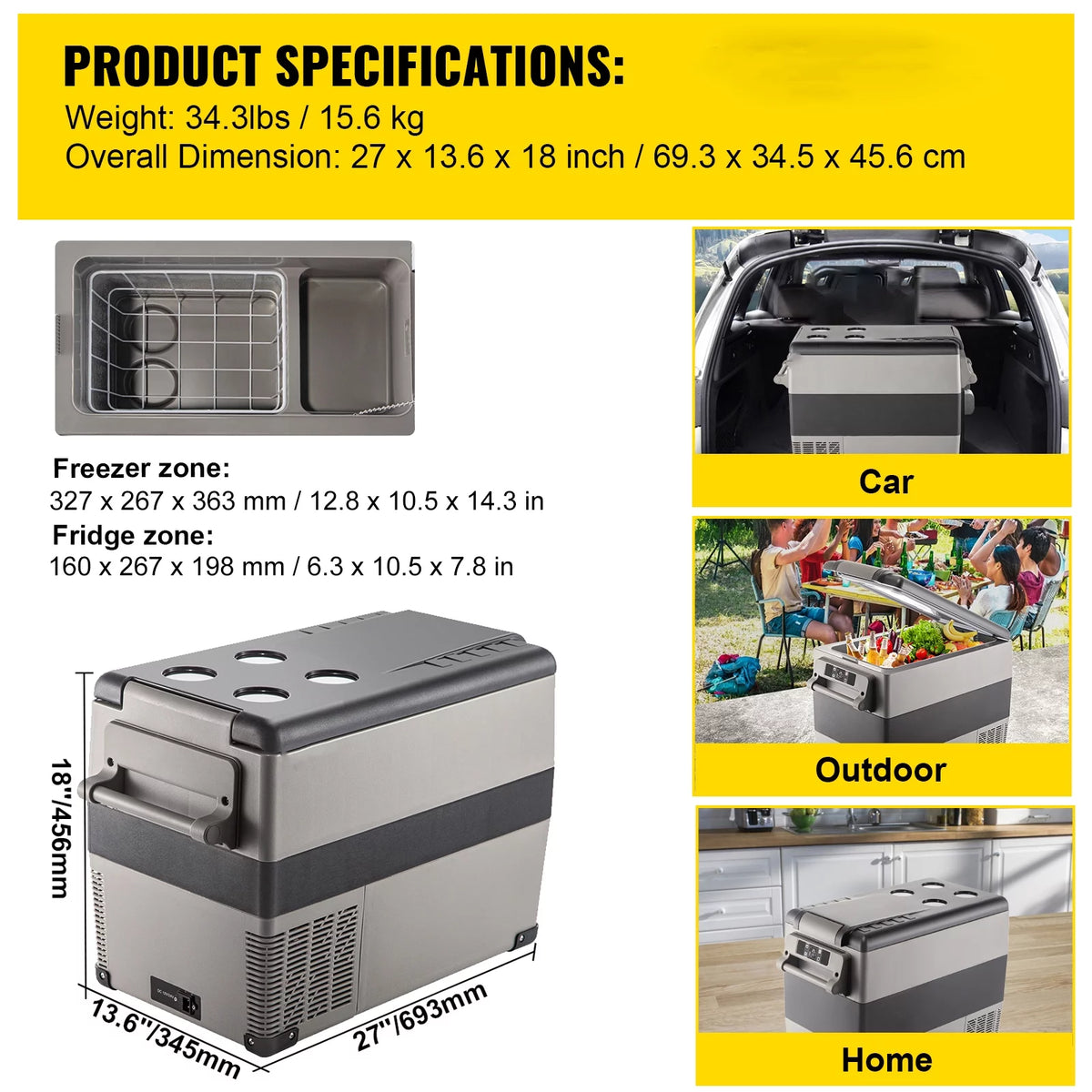 20L Portable Compact Refrigerator Freezer O48479
