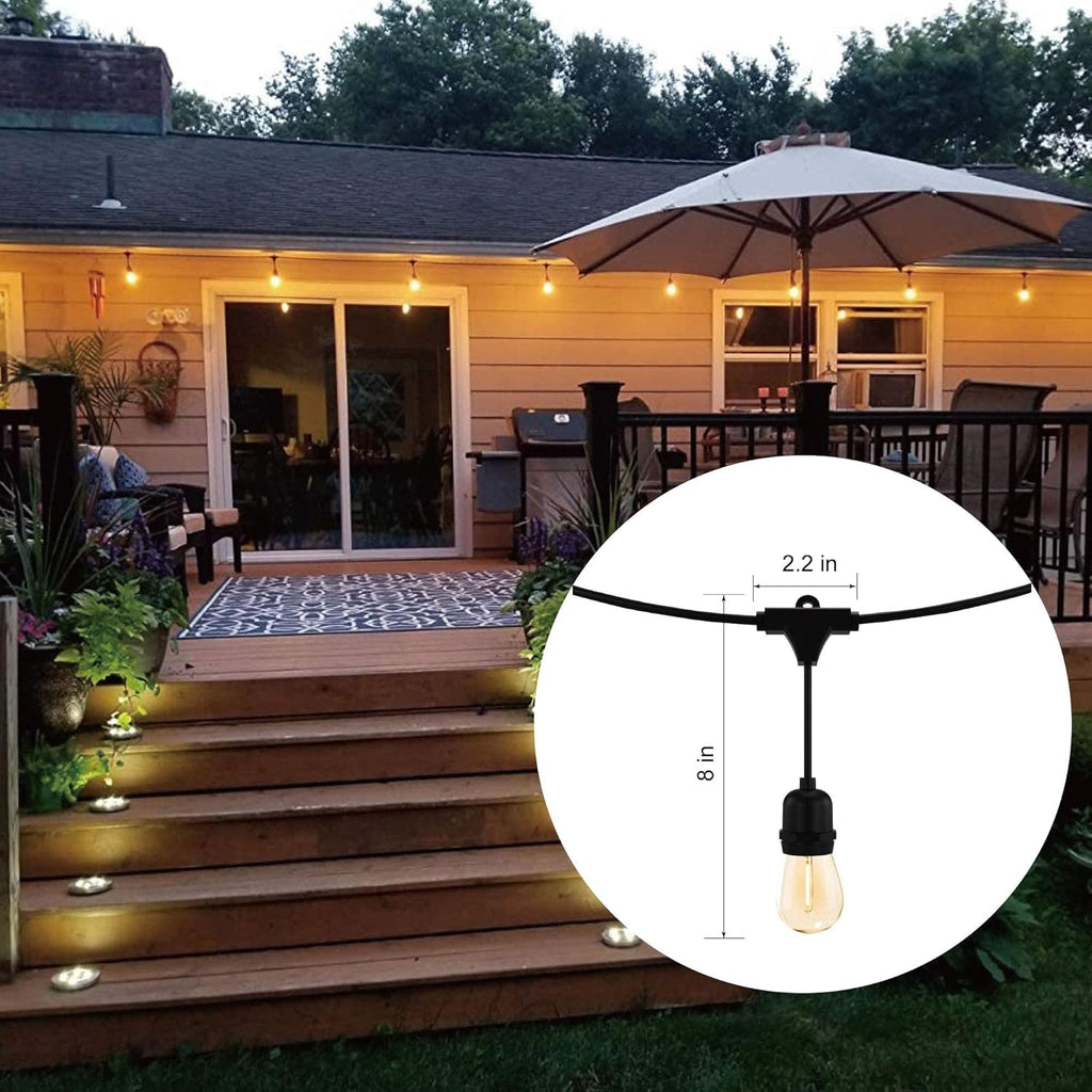 100FT LED String Lights with 30 Sockets 32 Shatterproof Plastic Bulbs I314