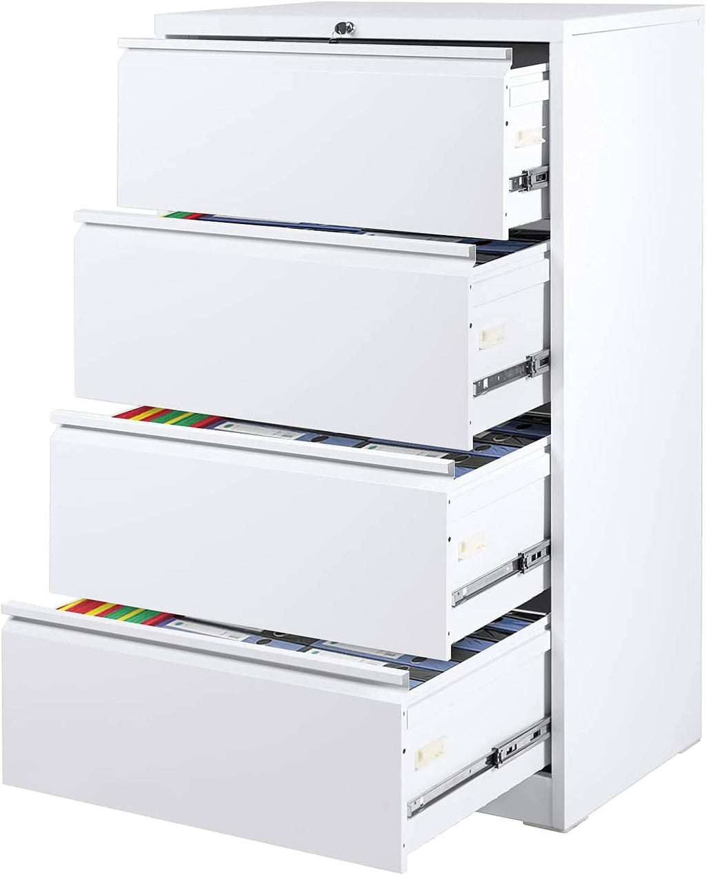 Black 3 Drawer Metal Lateral File Cabinet U385