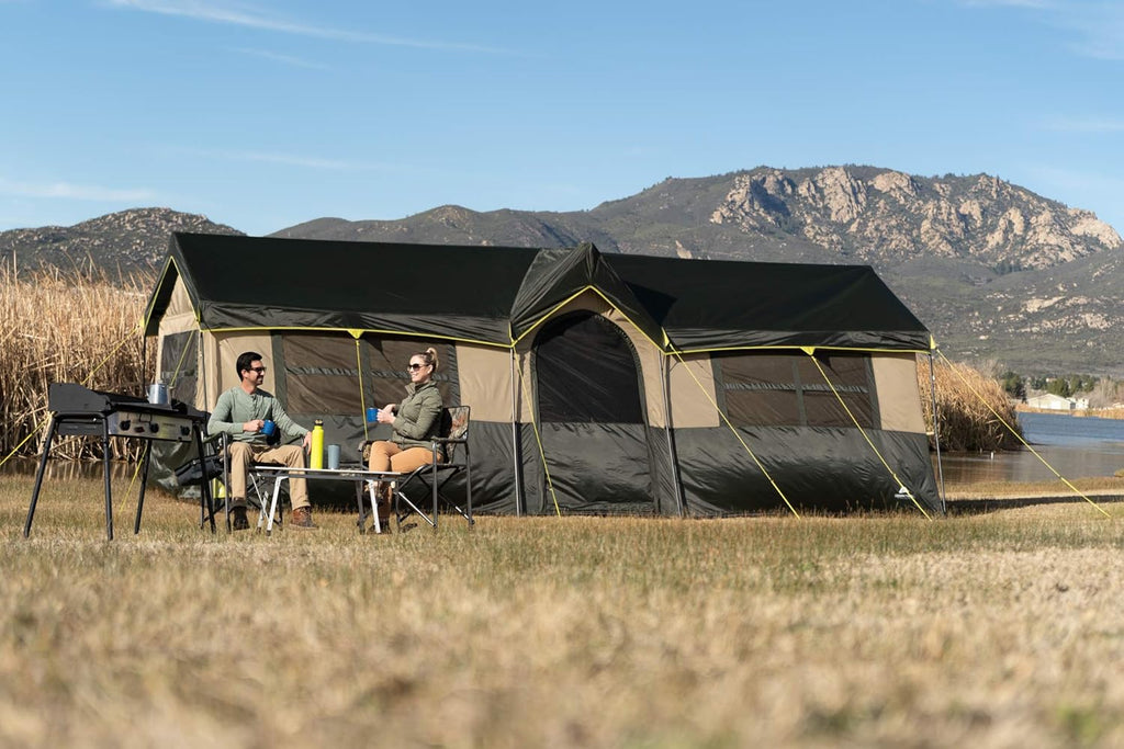 12 Person Cabin Tent with Closets and Room Dividers, Green S634272