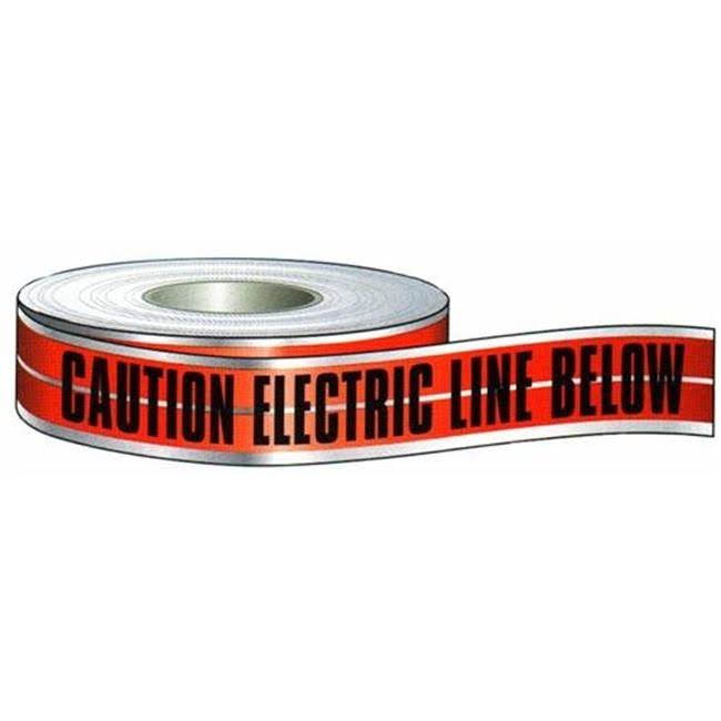Detectable Tape CAUTION Buried Electric Line Below 6 in. x 1000ft Red N7501