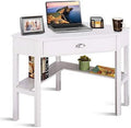 White Corner Desk with Drawer & Shelf Z767