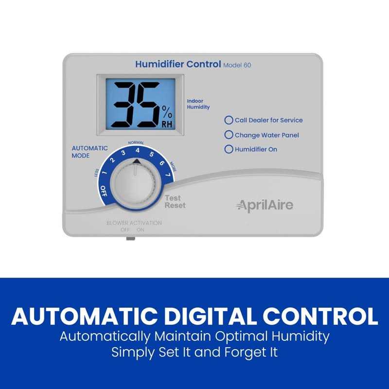 Automatic Digital Whole-House Humidifier Control Humidistat with Outdoor Temperature Sensor F6938