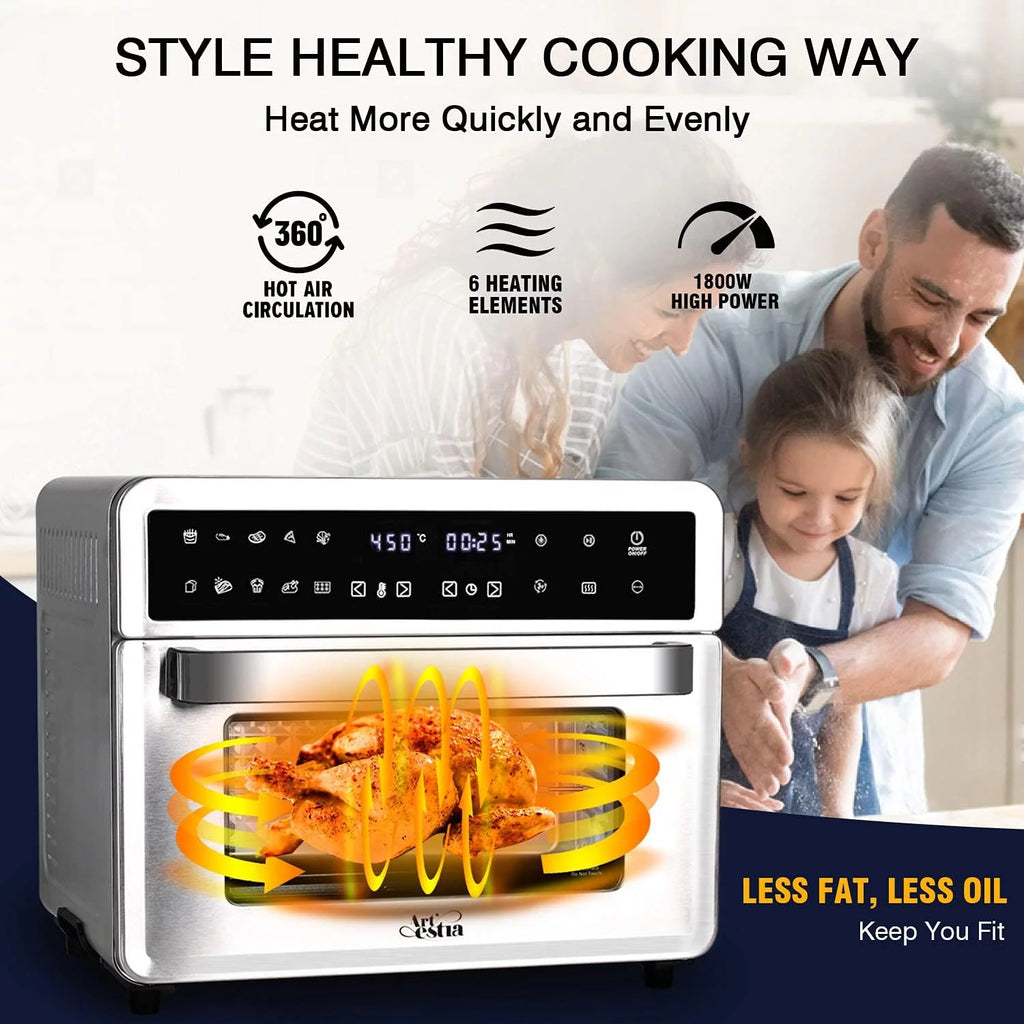26QT Extra Large Digital Convection Oven Air Fryer Combo With Rotisserie And Dehydrator D9795