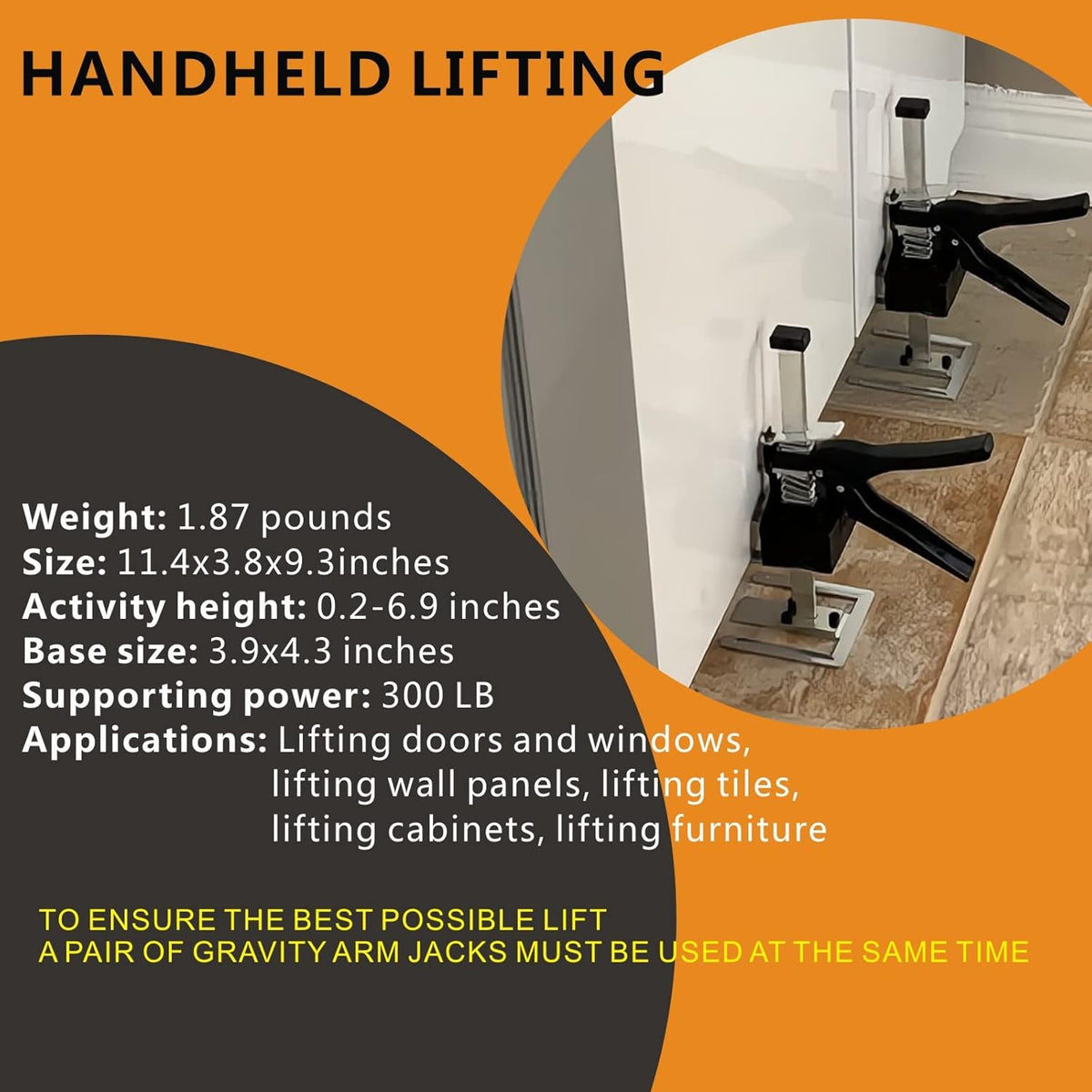 150KG Hand Jack Tool Furniture Lifting Levelers (2PCS) D90150