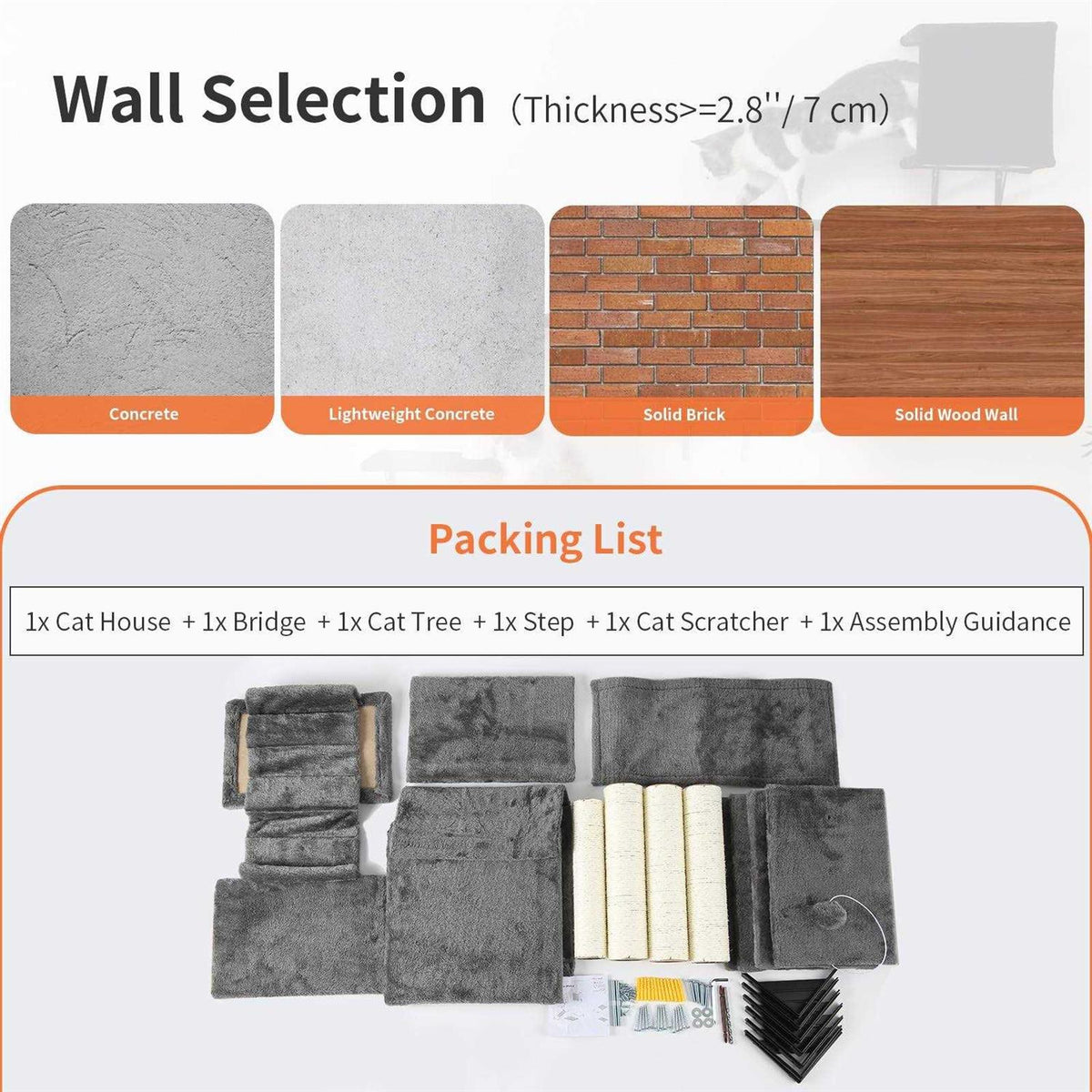 Wall-Mounted Wooden Cat Shelves and Climber C9827