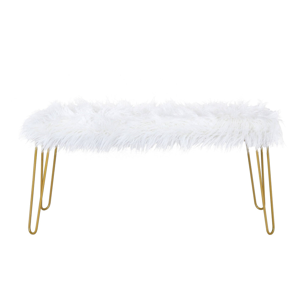 Silver / White Long Bench S339314