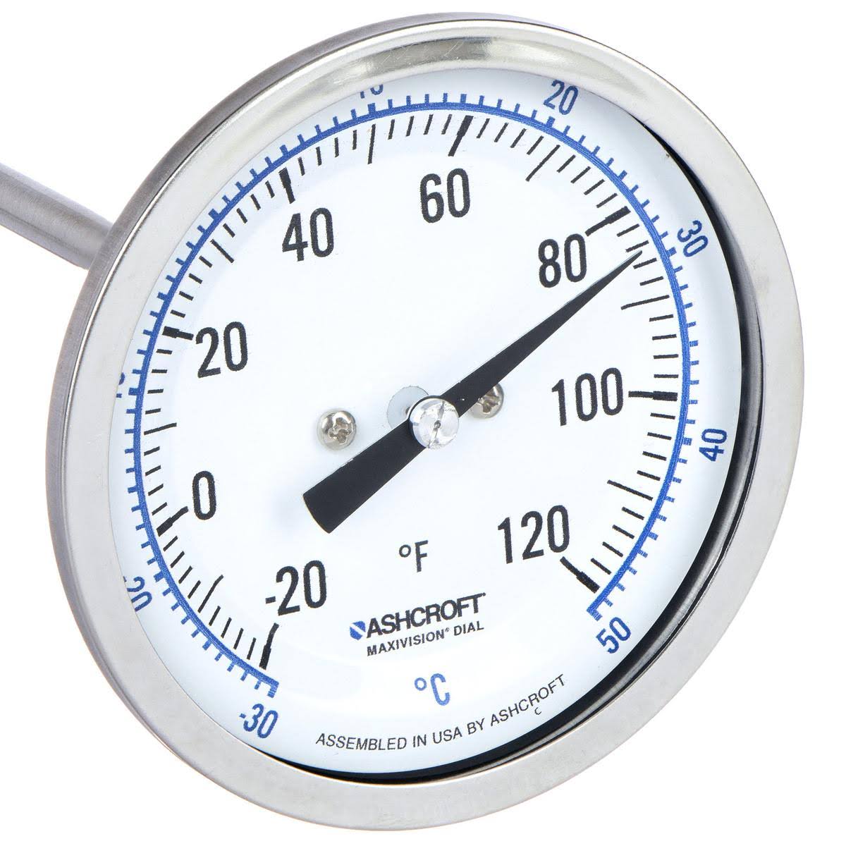 Dial Thermometer, Bi-Metallic, Back Conn. L443595