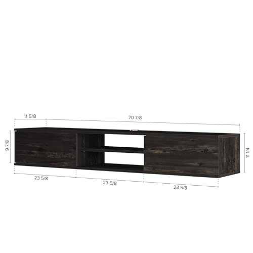 Black Oak Floating TV Stand F989