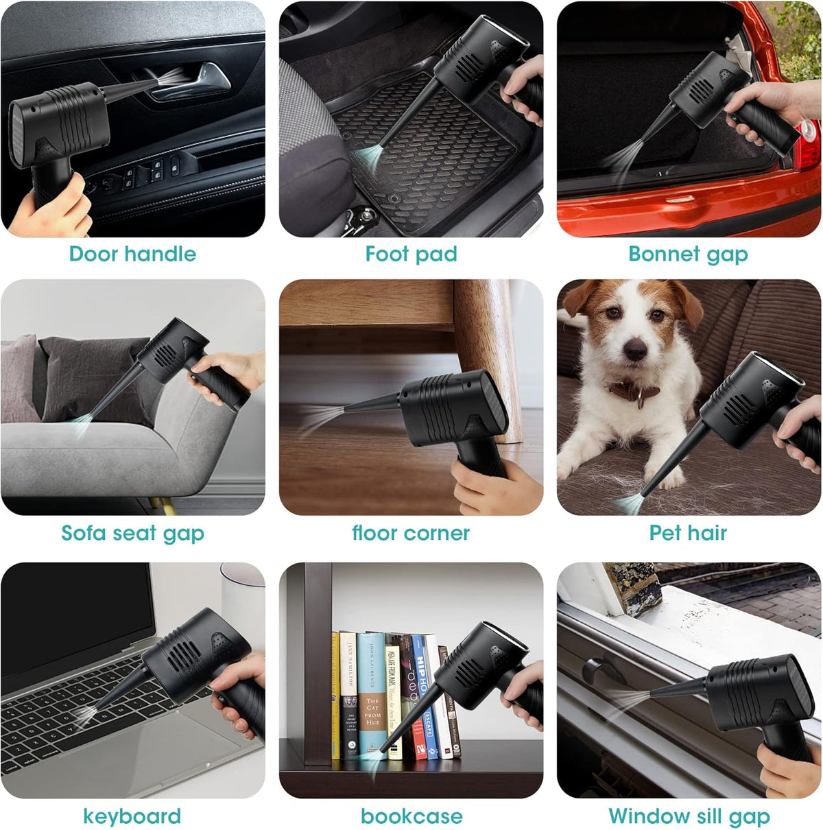 Cordless Electric Compressed Air Duster 33000 RPM 6000mAh Reusable Portable Air Duster A259