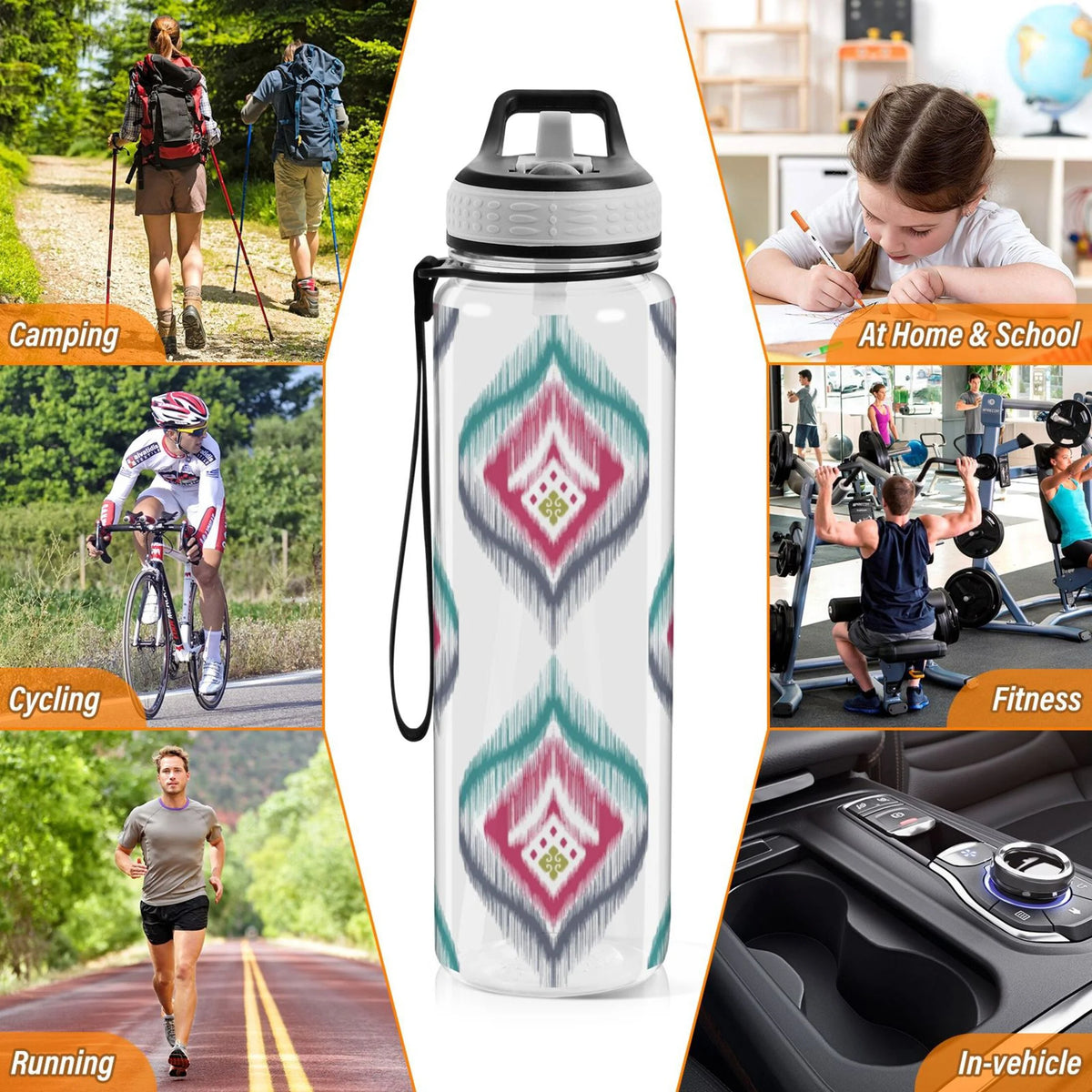 Clear 32oz Tritan Sports Water Bottle with Straw Q913009