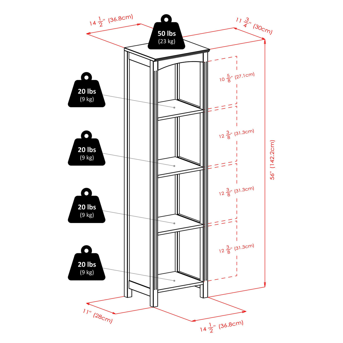 Espresso 5 Tier Storage Shelf N938172