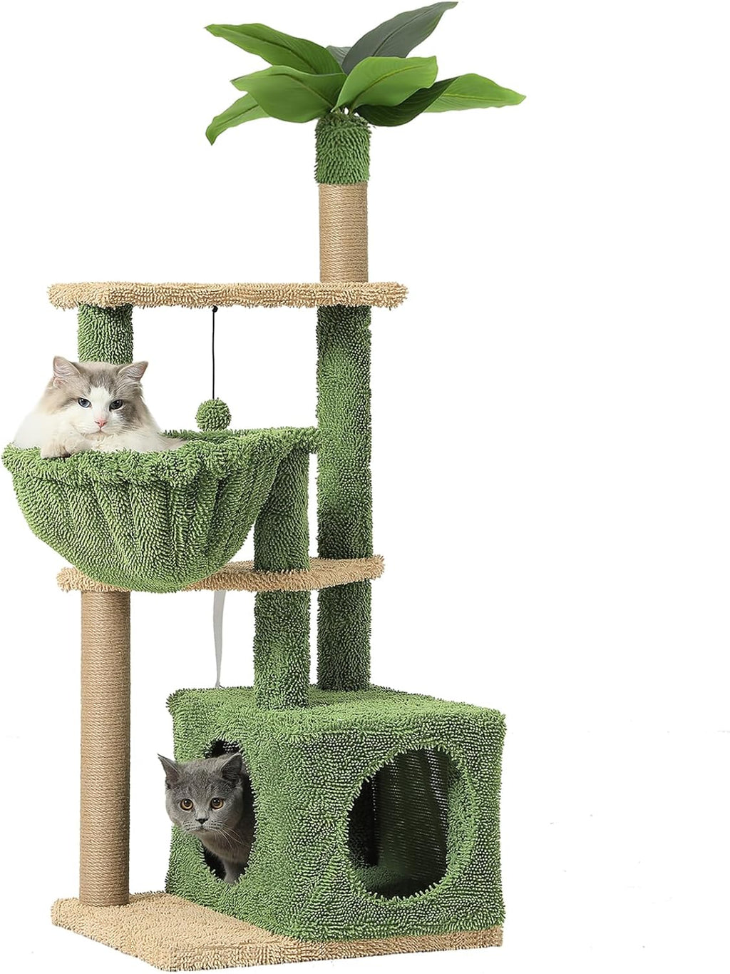 51 Inches Multi-Level Cat Tree with Hammock, Sisal Scratching Posts E353