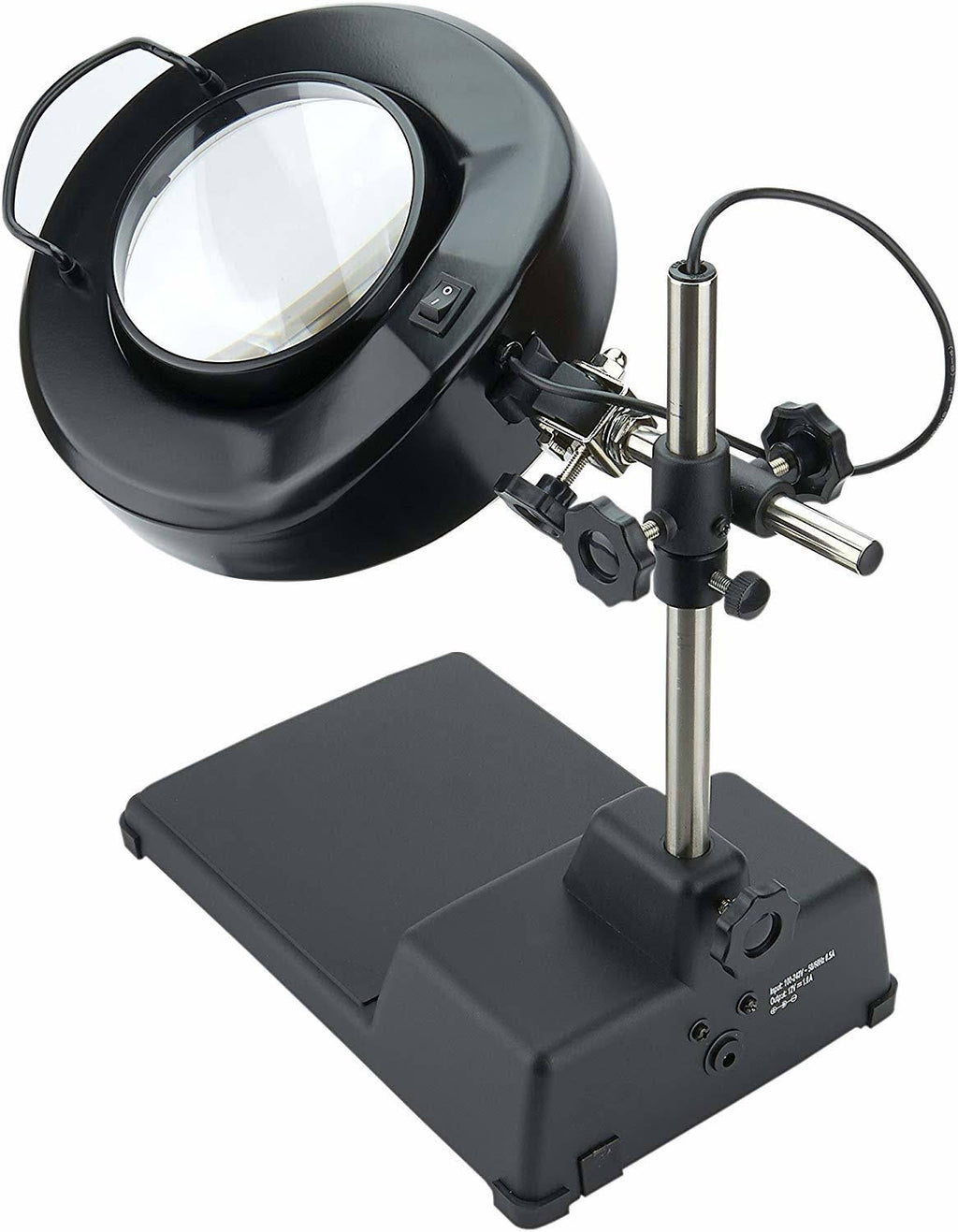 Black LED Lighted Desk Lamp Magnifier O159245