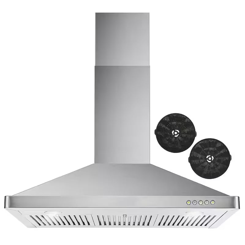 36 in. Stainless Steel Ductless Wall Mount Range Hood with Carbon Filter R228