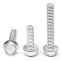 1/4 inch-20 x 1 1/2 inch Coarse Thread Grade 5 Hex Flange Screw with Serration Medium Carbon Steel Zinc Plated Pk 1400 V7201