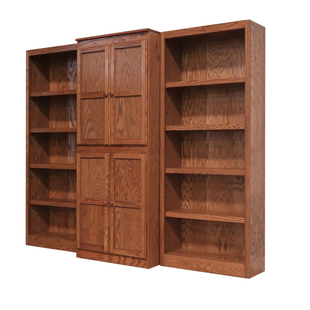 3-Piece Wall and Storage System, 15 Shelves Oak Finish E438440