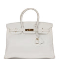 Pre-owned White Epsom Leather Birkin 35 R594138