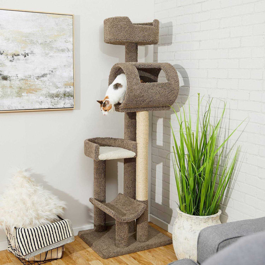 69-in Real Carpet Wooden Cat Tree E469497