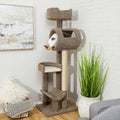 69-in Real Carpet Wooden Cat Tree E469497