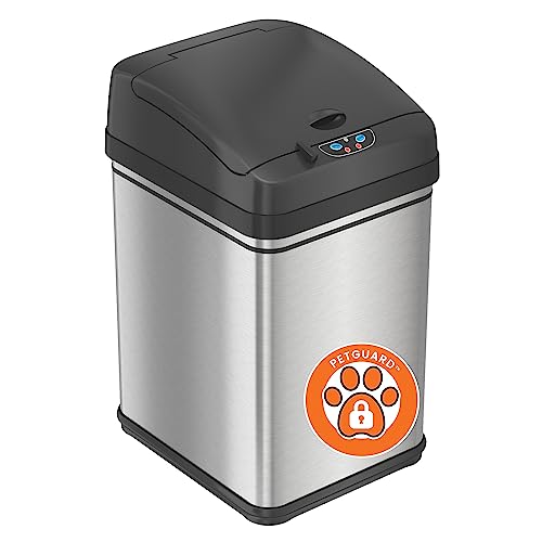 13 Gallon Stainless Steel Sensor Trash Can with Lid I621