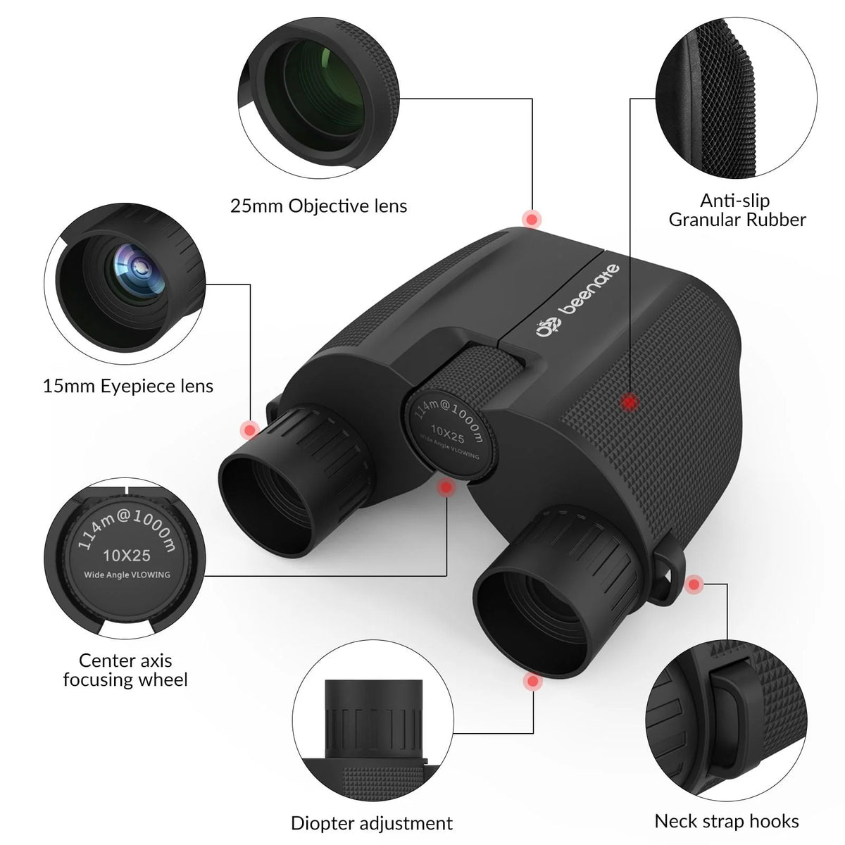 10x25 Binoculars E1803