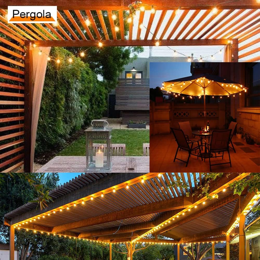 100FT LED String Lights with 30 Sockets 32 Shatterproof Plastic Bulbs I314