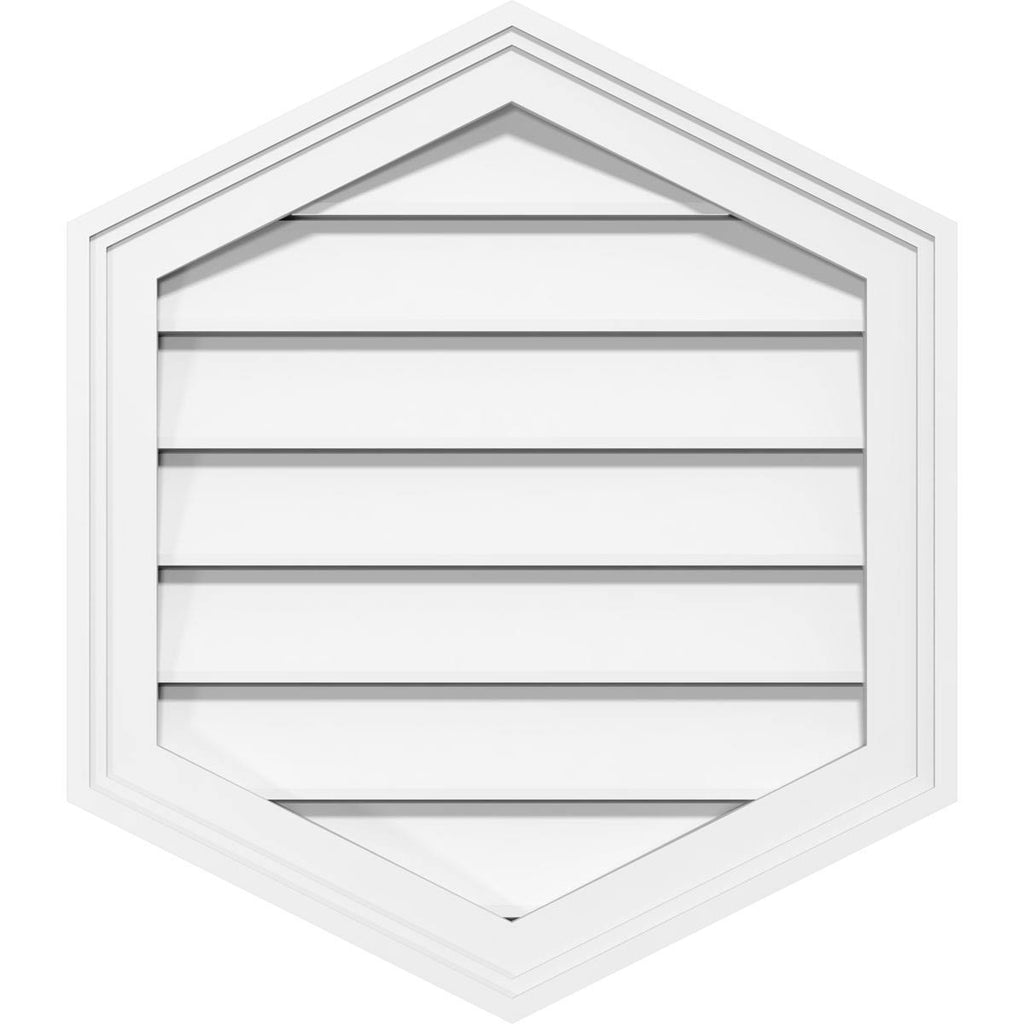 38x22W x 38x22H Vertical Peaked Surface Mount PVC Gable Vent F204