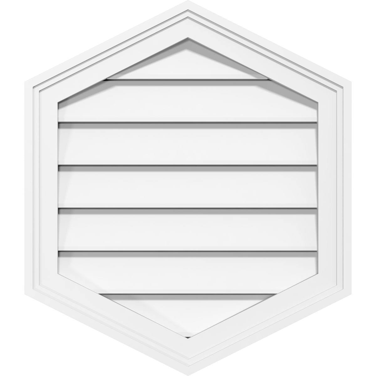 38x22W x 38x22H Vertical Peaked Surface Mount PVC Gable Vent F204
