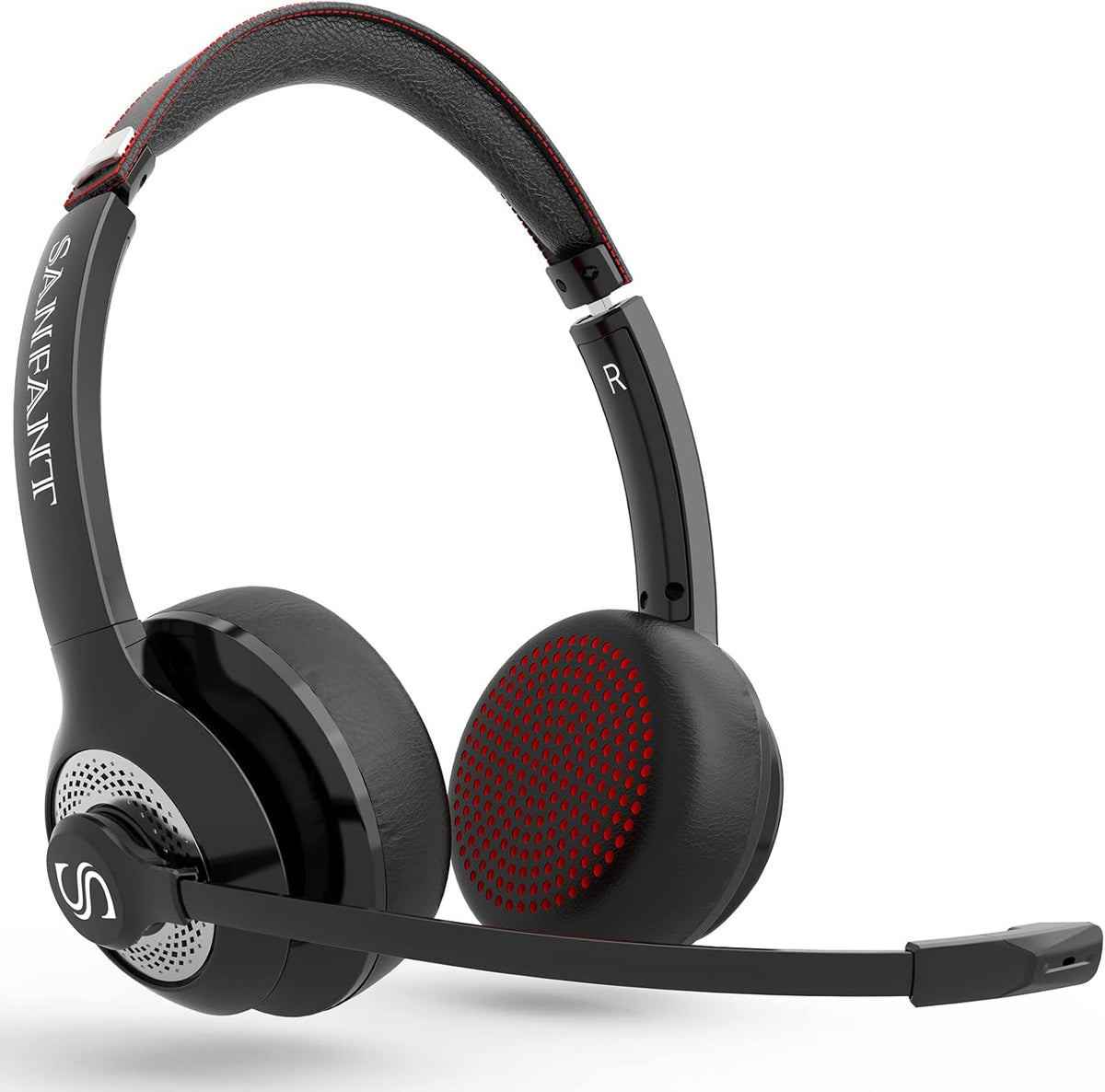 Bluetooth Headset with Microphone ENC Noise Canceling, V5.0 Stereo Wireless Headset with Flip-to-Mute Mic, 22H Talktime, Comfort Wireless/Wired Headphone with Mic for Laptop/Cell Phone/Office R730