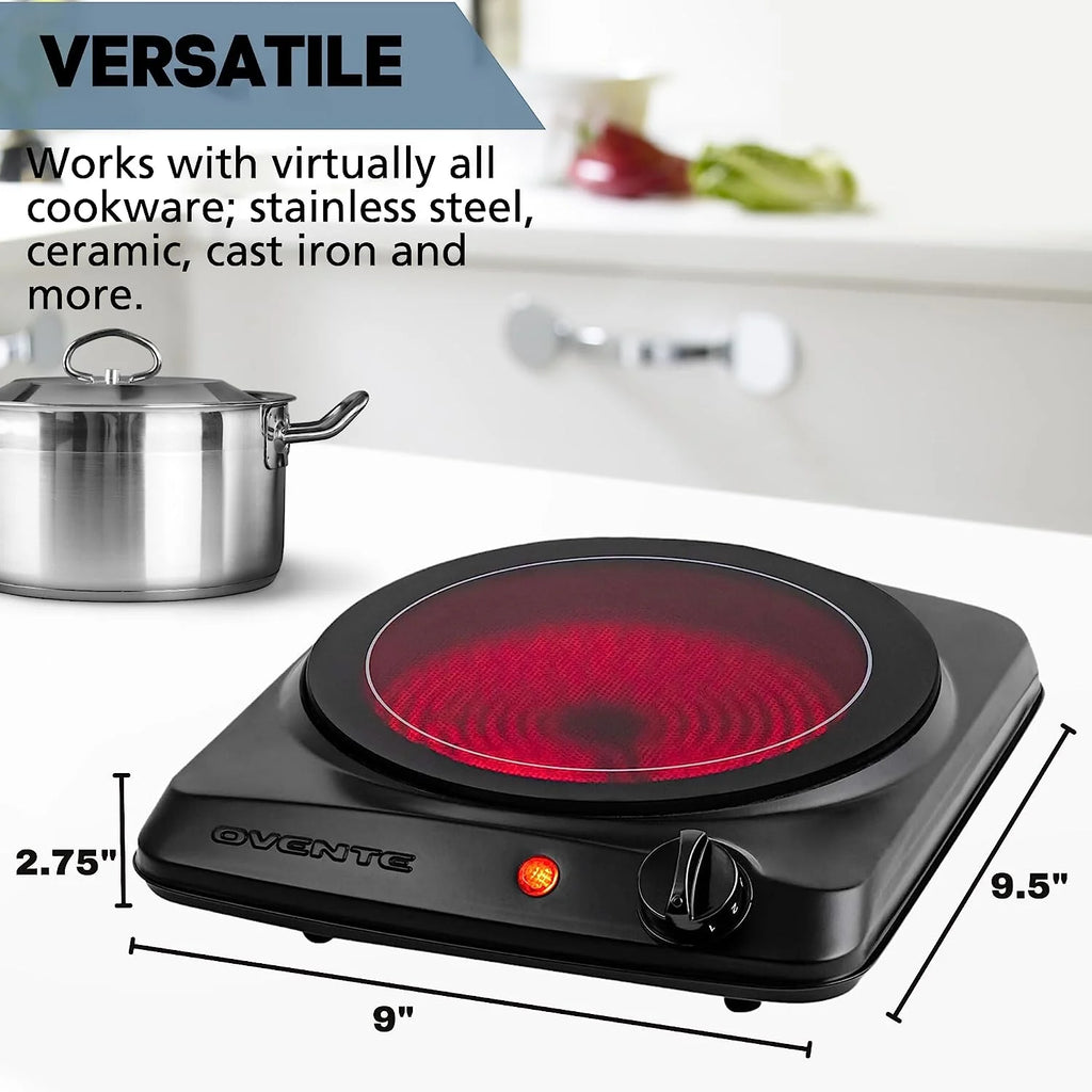 Black Infrared Single Burner Electric Hot Plate B738593