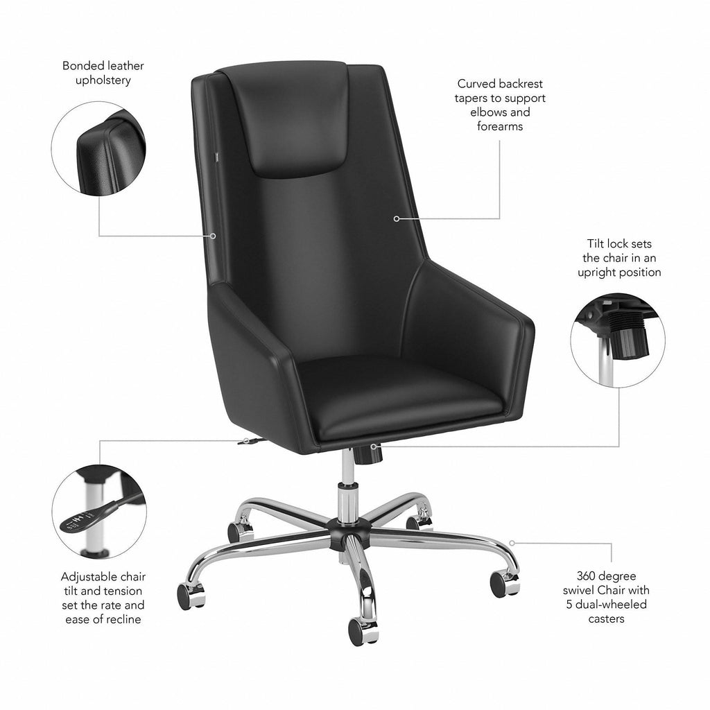 Light Gray High Back Leather Box Chair C622