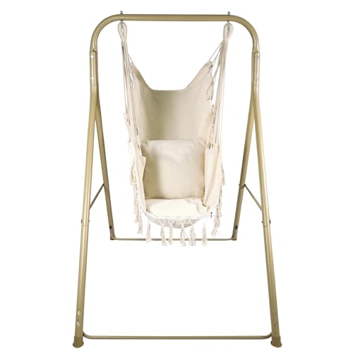 Hammock Chair Stand with Hanging Swing Chair, Heavy Duty Steel, Max Load 330 Lbs K580
