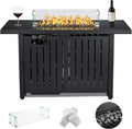 43 Inch 60,000 BTU Propane Gas Fire Pit Table with Glass Wind Guard A21468