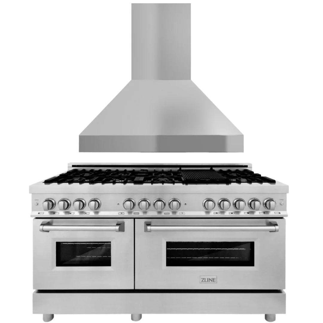 60 in. Dual Fuel Range & Range Hood Appliance Package B77754