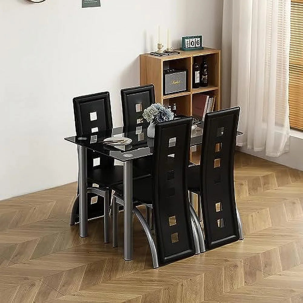 White Dining Table and Chairs Set for 4 U503