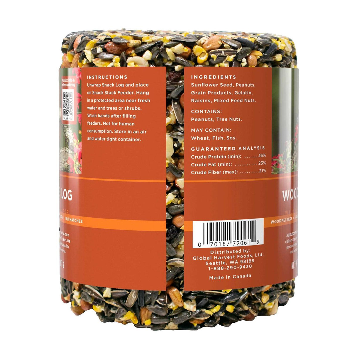 Woodpecker Snack Log Wild Bird Feed E795020