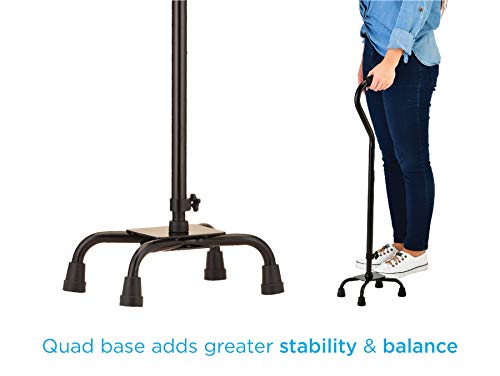 Large Base Offset Silver Quad Cane W7197