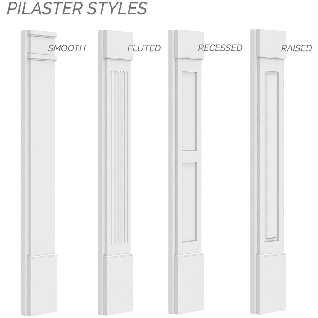 Two Equal Flat Panel PVC Pilaster with Decorative Capital & Base F746