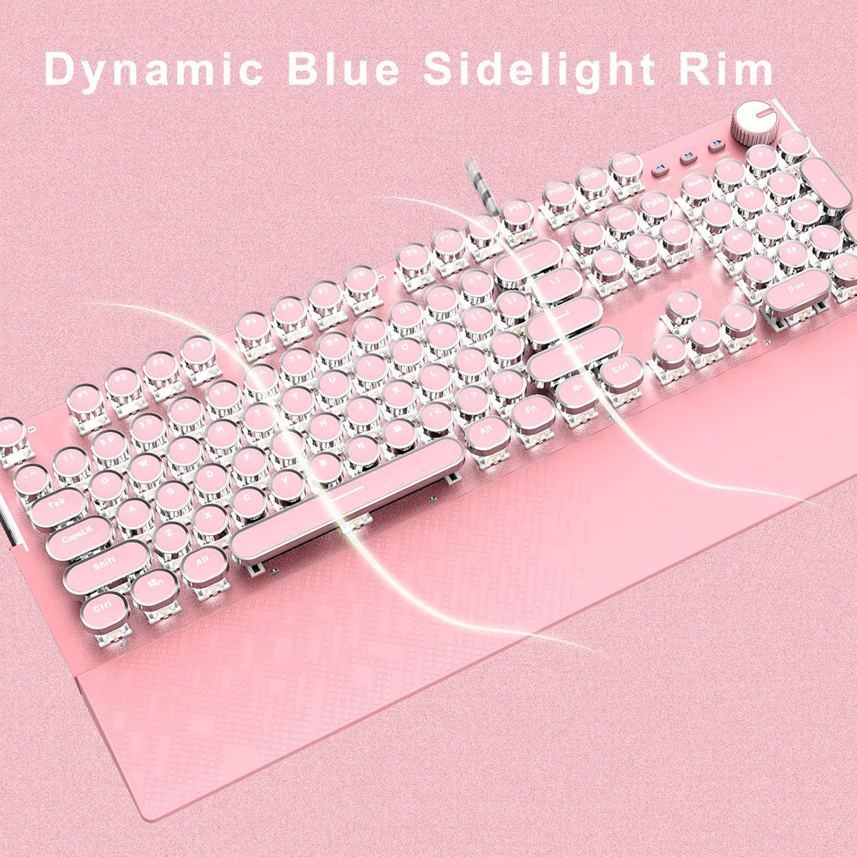 Pink 104 Keys White LED Backlit Mechanical Gaming Keyboard with Mouse Combo V20101