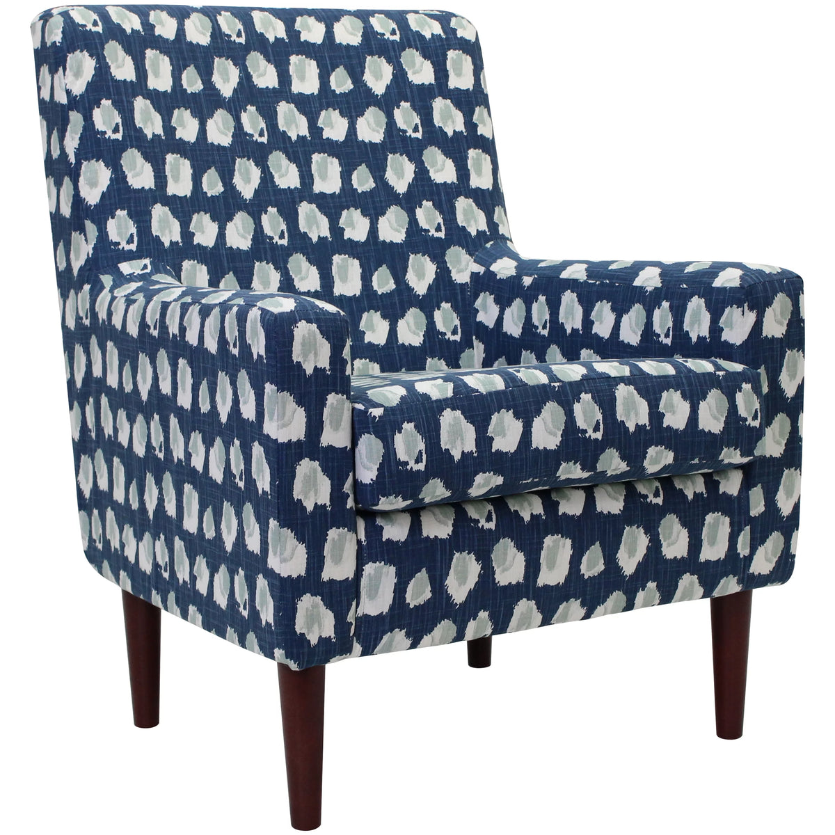 Navy Polyester Fabric Arm Chair T64105