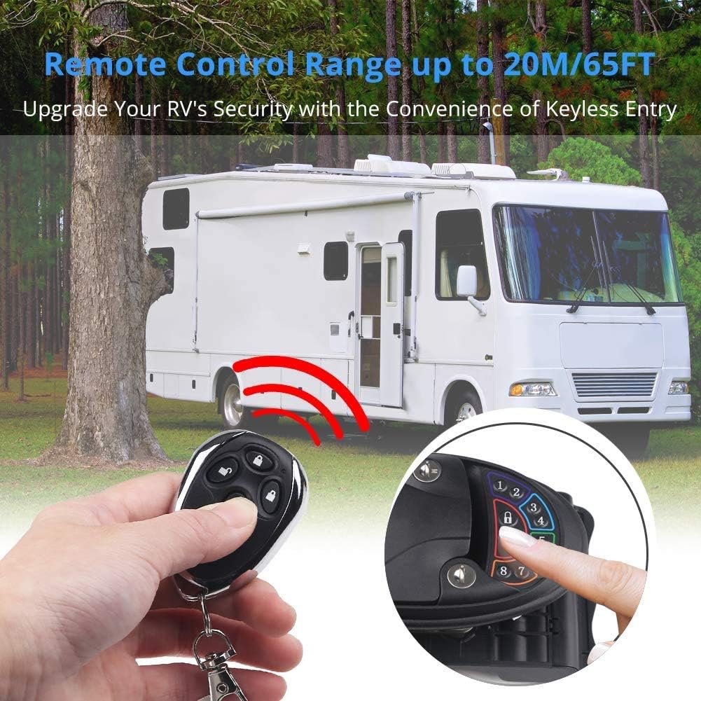 Black Wireless Keyless Entry Door Lock Handle with Keypad & Fob R73655