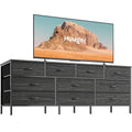 63 Inch 10 Fabric Drawers Rustic Brown Dresser C624