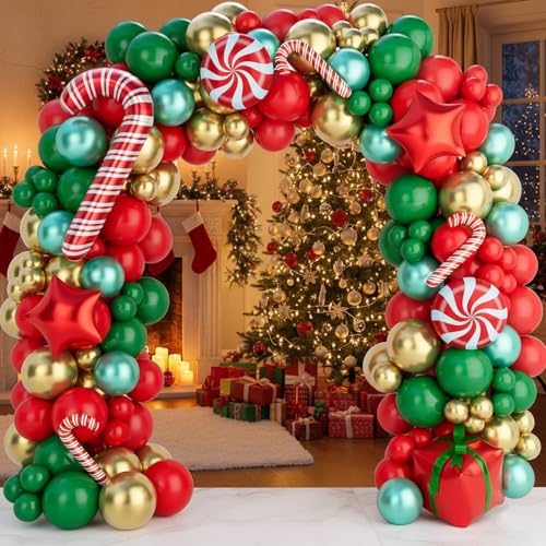 149PCS Red Green Gold Balloon Garland Arch Kit C56819