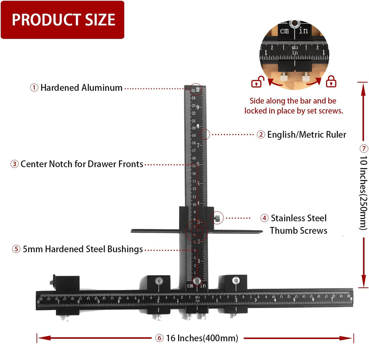 Cabinet Hardware Jig Tool Set Aluminum Alloy T19733