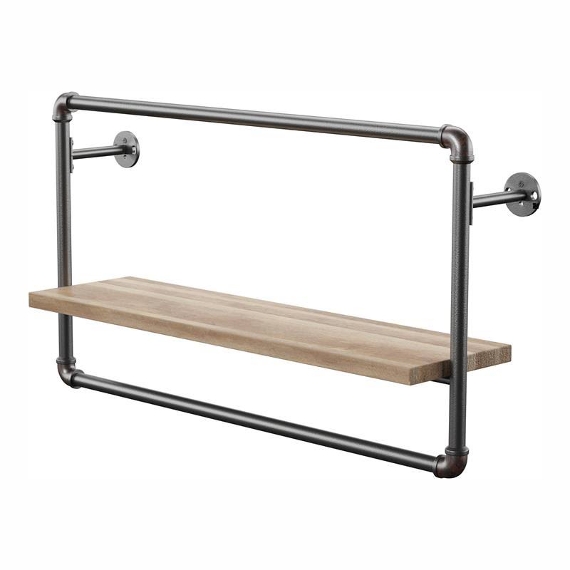 Sand Black Wood Wall Shelf Q7733