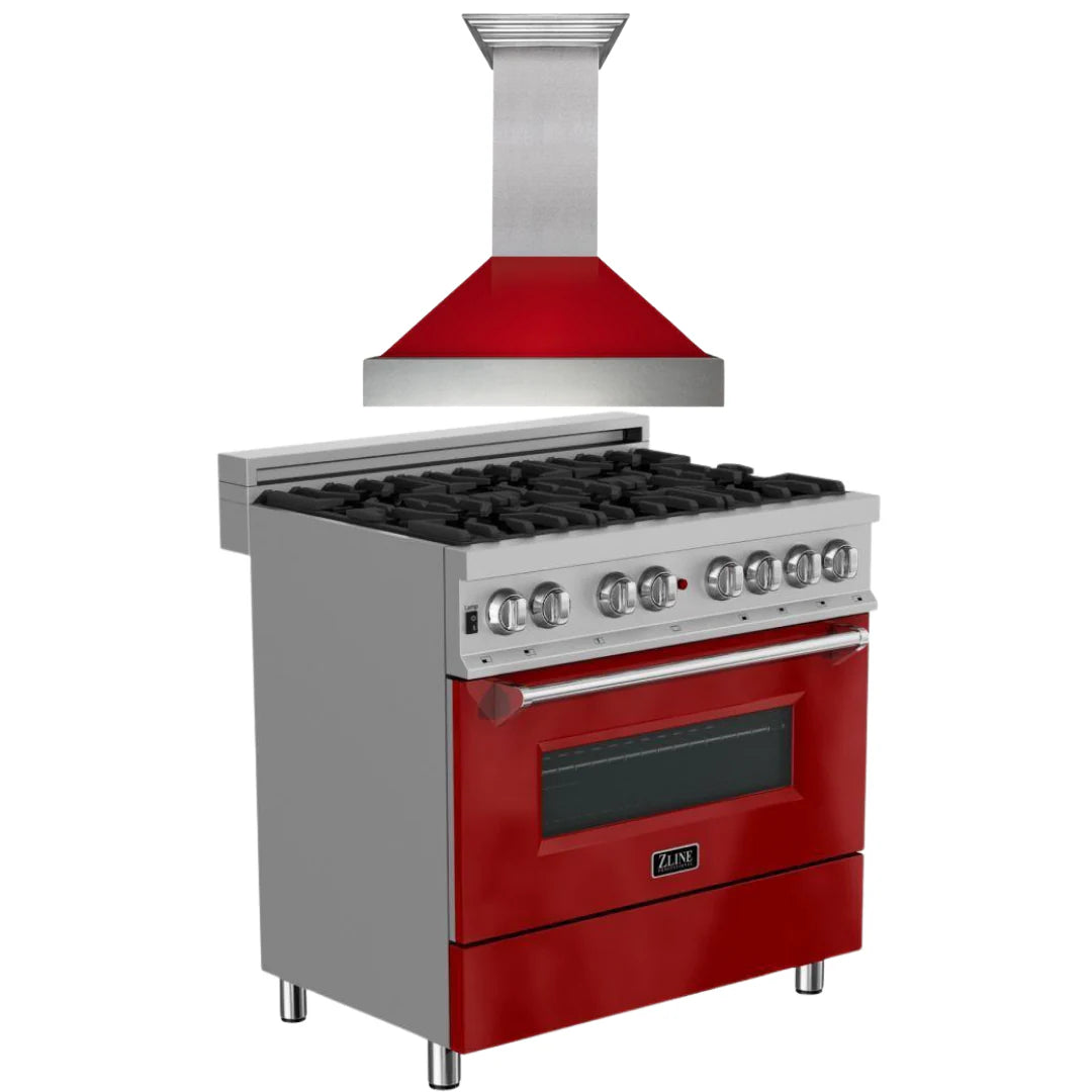 36 Dual Fuel Range with Range Hood Appliance Package F962115