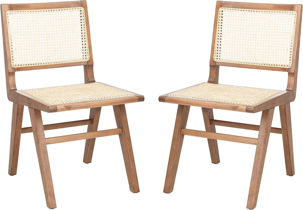 Black and Natural French Cane Dining Chair, Set of 2 T445
