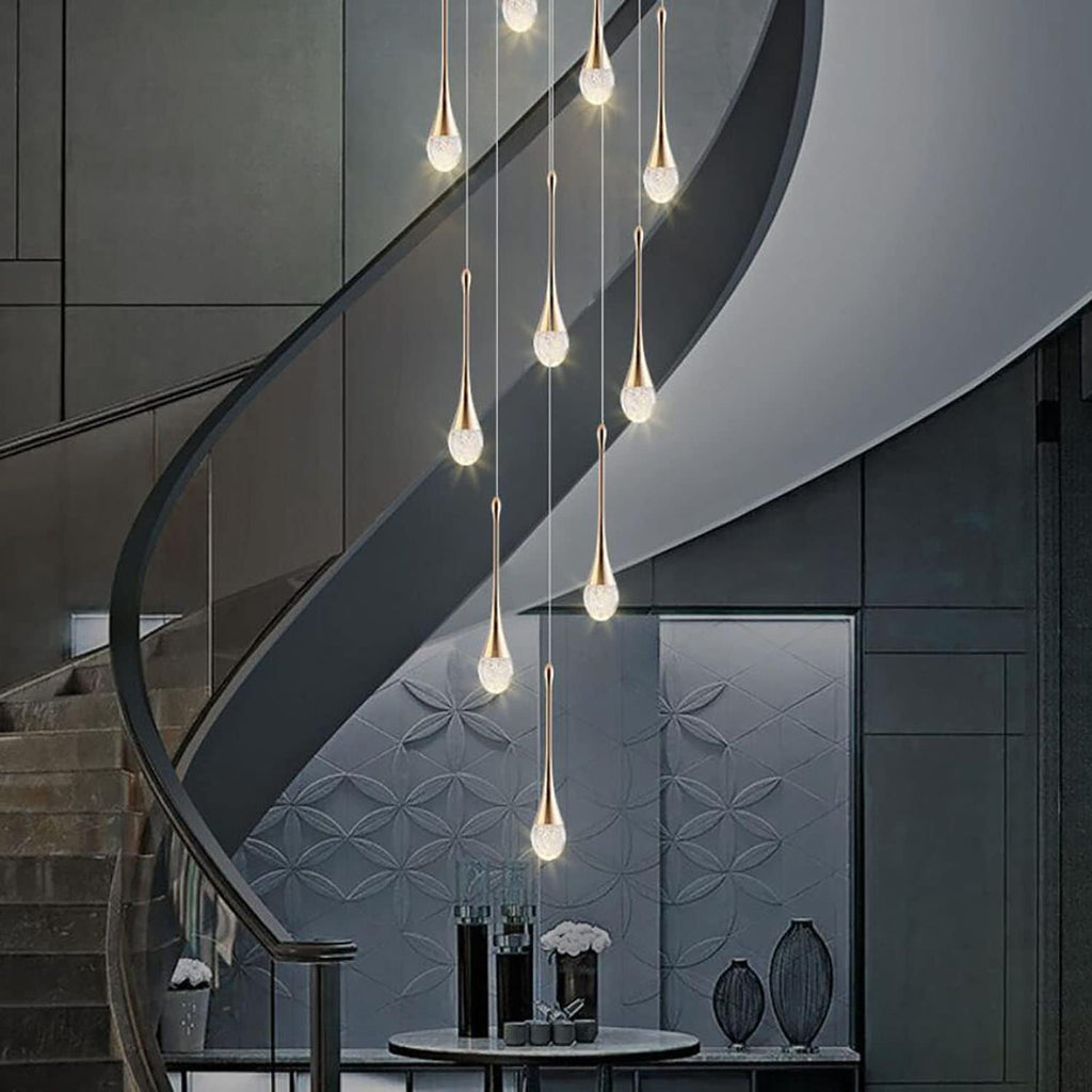 High Ceiling Dimmable Crystal Chandelier with LED Bulb E843868