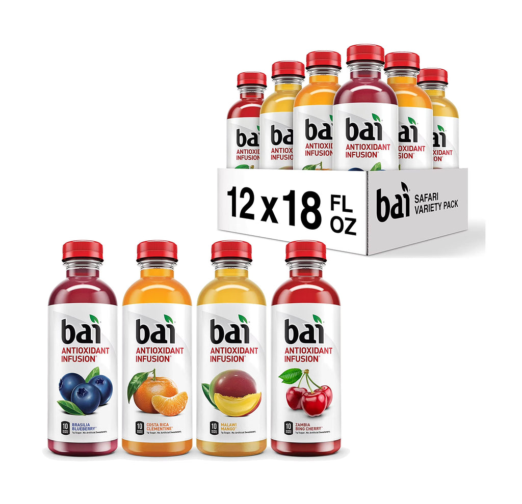 Antioxidant Infused Flavored Water Variety Pack, 18 Fl Oz Bottles (Pack of 12) S14312